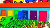 ⚽ Learn Colors For Kids - Colored Cars in Garage with Soccer Balls-HNQgYH5E8bY
