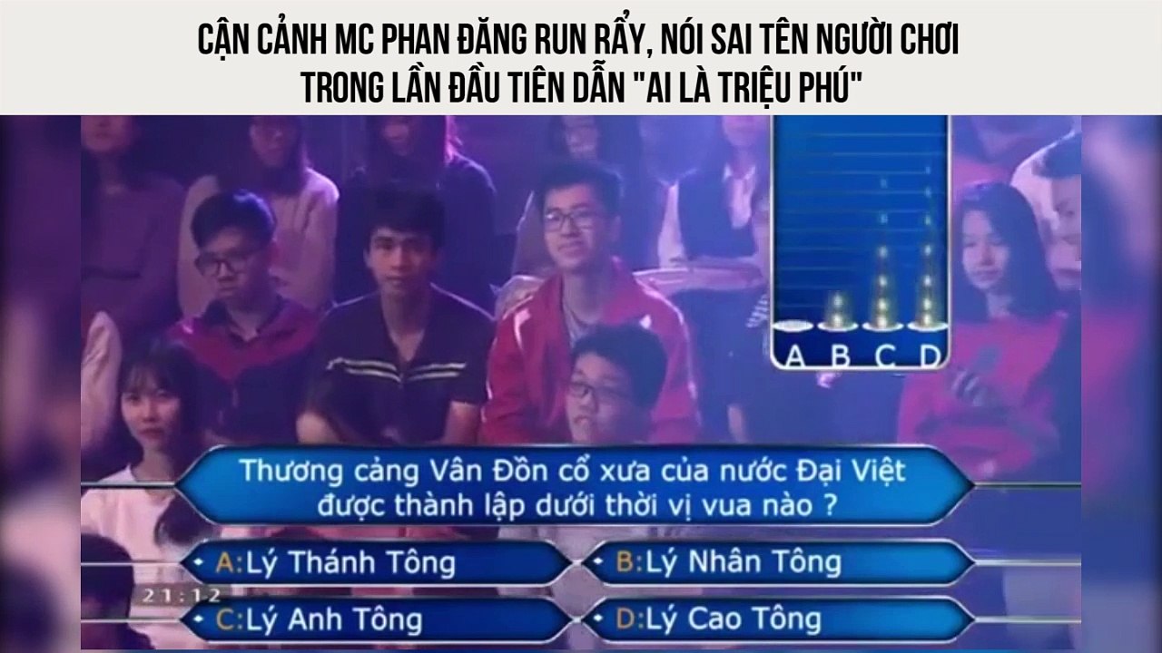 Cận cảnh MC Phan Đăng run rẩy, nói sai tên người chơi trong lần đầu tiên dẫn "Ai là triệu phú"
