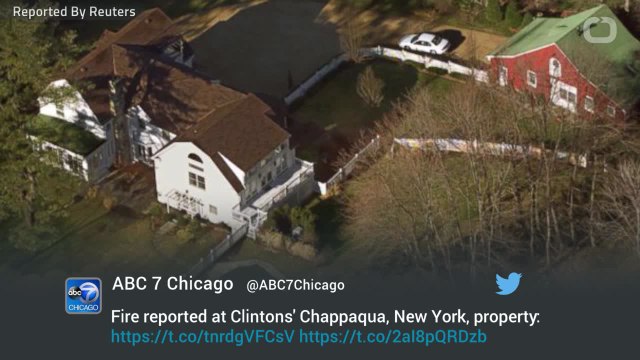 Firefighters respond to fire at Clintons' home in Chappaqua, New York
