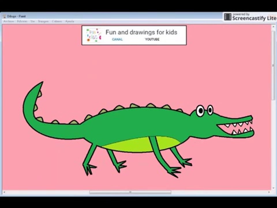 Como dibujar un cocodrilo para ninos con cancion infantil