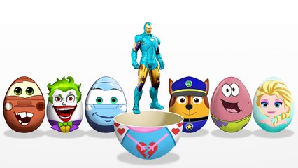 下载视频: SURPRISE EGGS! LEARN COLORS! Frozen Elsa! McQueen! Cars! Spiderman! Paw Patrol! Doc McSt