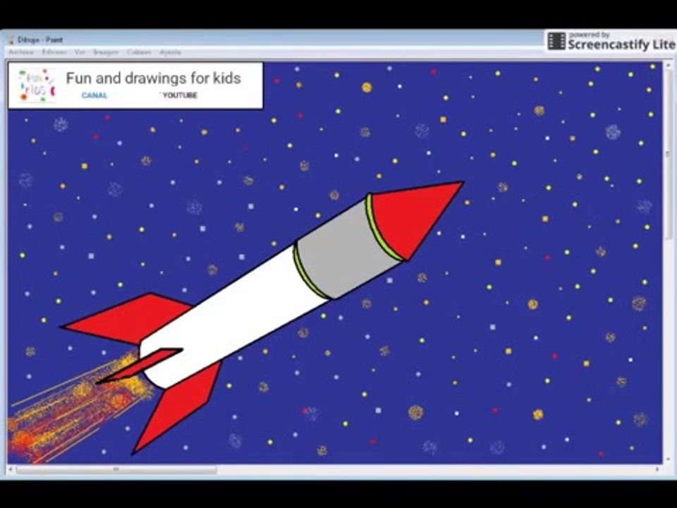 Desenhe um foguete espacial para criancas com musica infantil