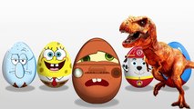 DINOSAUR EAT SPIDERMAN! McQueen Paw Patrol SpongeBob! Learn Colors! Surprise Eggs! Finger f