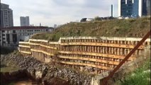 Ataşehir'de Otopark İnşaatı Sırasında İstinat Duvarının Çökme Anı Saniye Saniye Kameralara Yansıdı