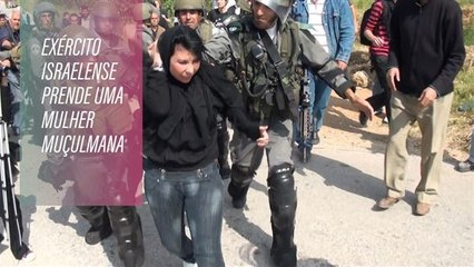 Exército israelense prende uma mulher muçulmana