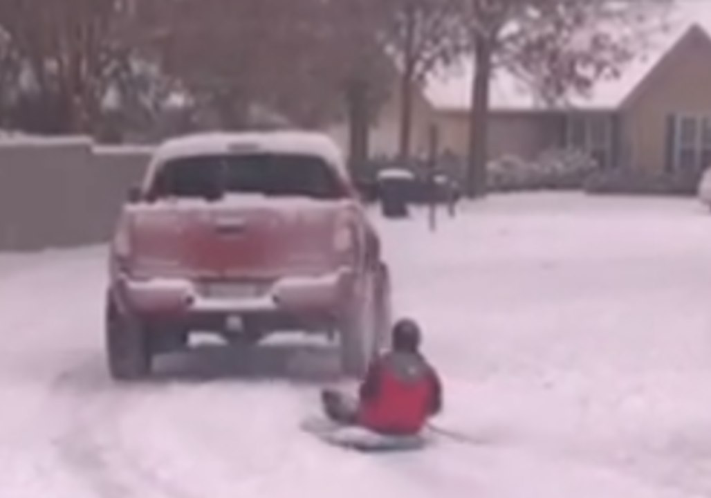 Body Board Converted to Sled as Cold Streak Continues in South Carolina
