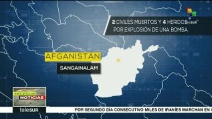 Explosión de una bomba deja dos civiles muertos en Afganistán