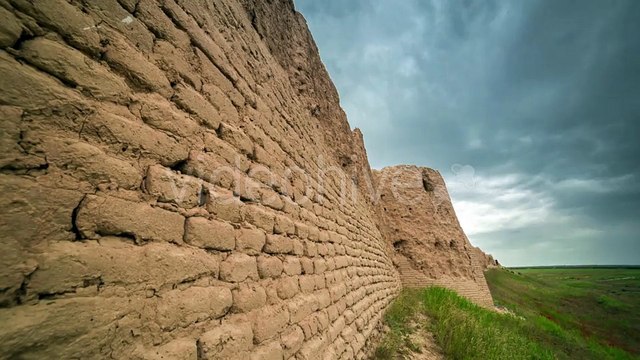Brick Clay Wall Of The Ancient City Of Sauran, Kazakhstan by Timelapse4K