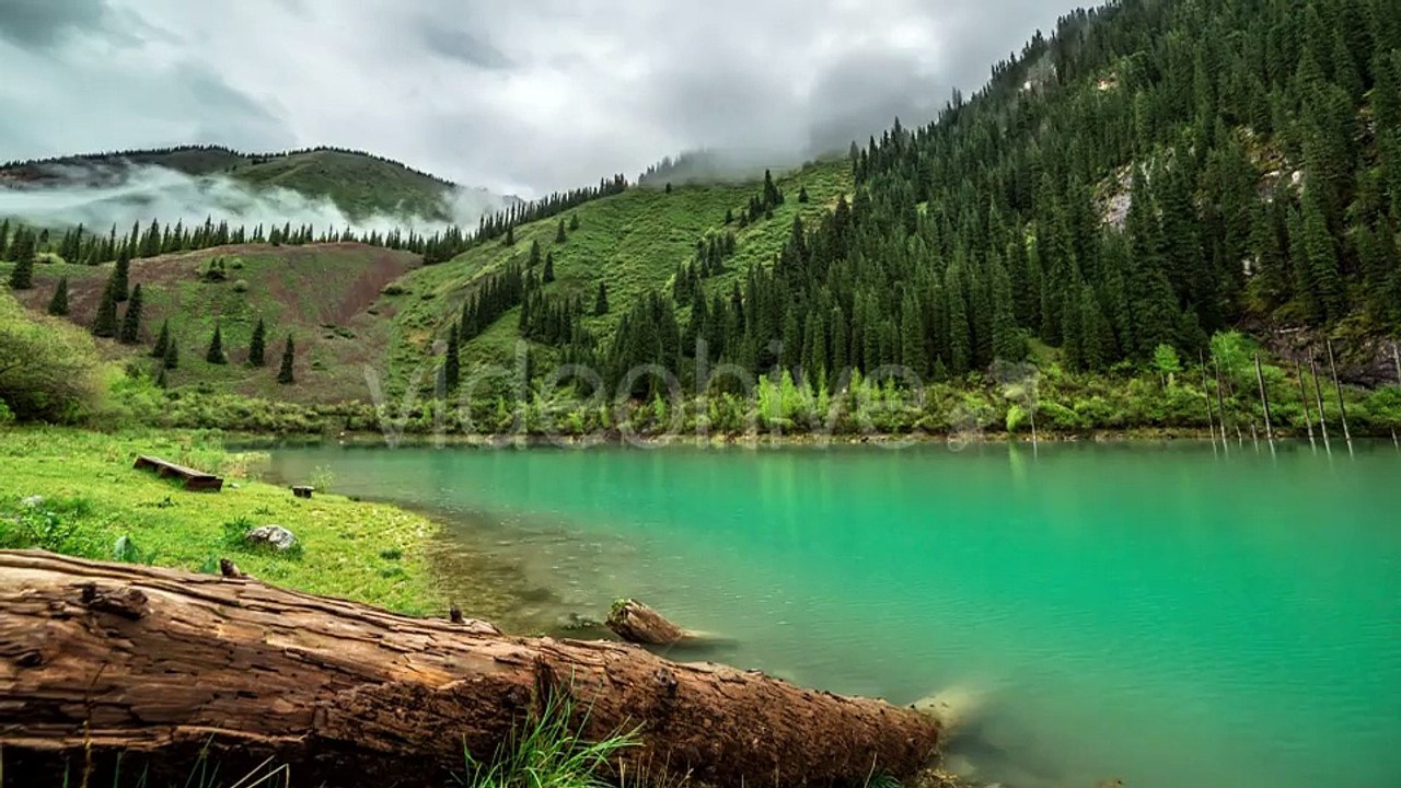 Cloudy At The Lake Kaindy In Tyan-Shan Mountains by Timelapse4K - Hive