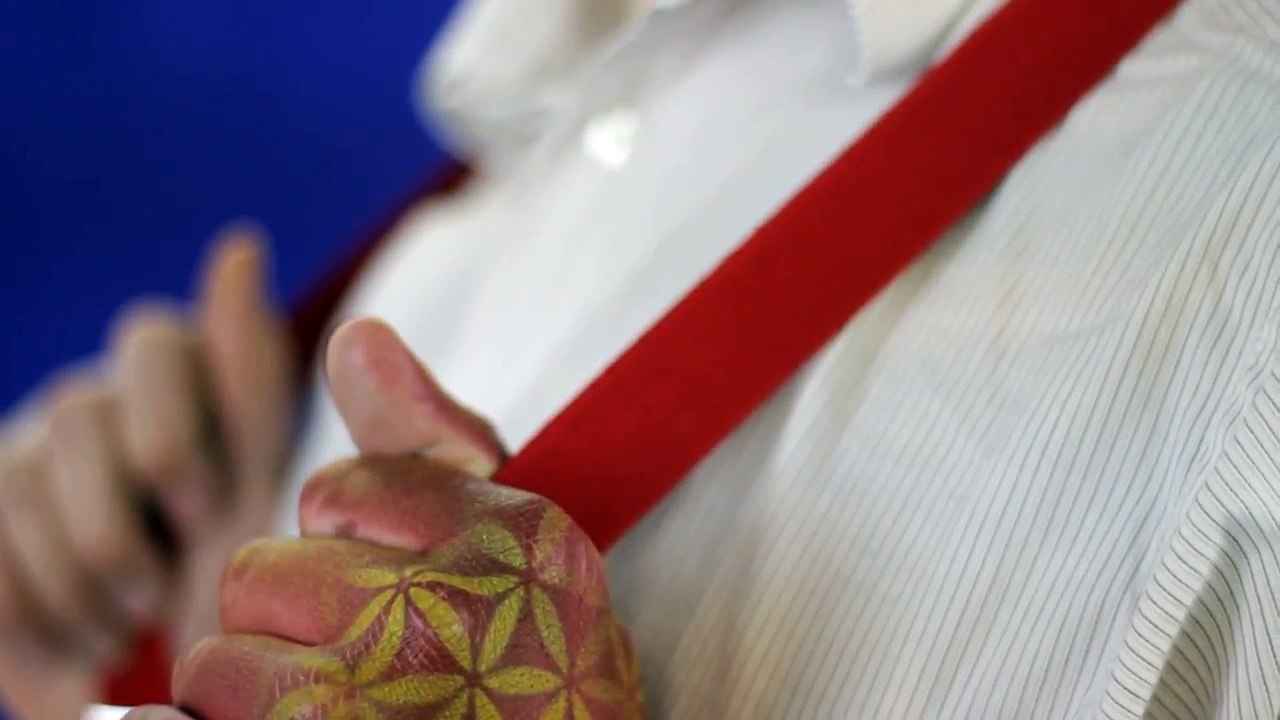 Body painting on fire juggler - Hestia Fire Dance