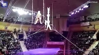 Belarus circus watchers stunned as trapeze performer falls _ Daily Mail Online