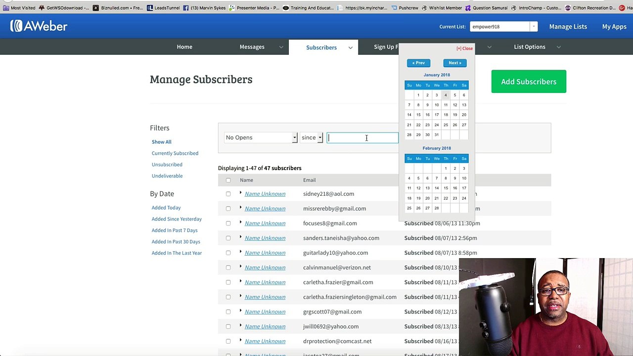 How can I remove inactive subscribers from my list