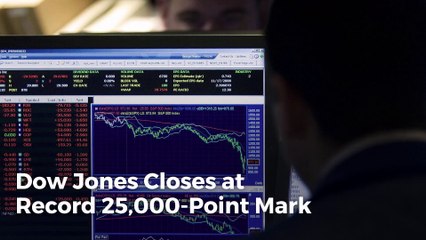 Dow Jones Closes at Record 25,000-Point Mark