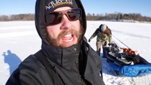 Ice Fishing Multi Species & TRUCK BROKE THRU!