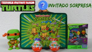 Tortugas Ninja - Lonchera y huevos kinder sorpresa, Funko Pop y Megablockz