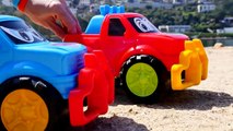 BEACH JEEPS! - Toy Trucks Seaside Stories for Children - Toy Cars Vide