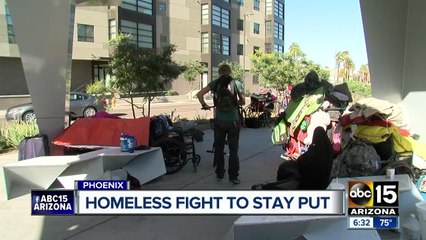 Homeless camp in fight to stay where they are in Phoenix