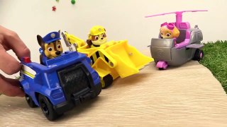 ROCK SLIDE! Paw Patrol & Blaze & Crusher Toy Trucks Stories -
