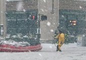 Lifeboats Deployed in Rescue Operation Along Frozen Boston Streets