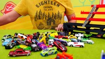 HOTWHEELS TransporteHOTWHEELS Transporr Truck vs. Monster Trucks! - Toy cars videos for kids to Lear
