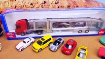 Cars toys SIKU Transporter and Fire truck, Ambulance, Garbage truck models. Vid