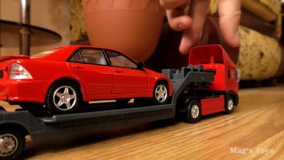 Toy Truck Transporting Police Car and ordinary car-RkcuzglY
