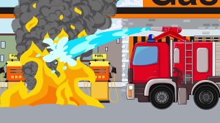 Cars & Trucks Cartoons The Red Fire Truck  The Police Car   Ambulance