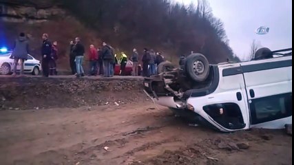 Madencileri Taşıyan Minibüs Takla Attı: 12 Yaralı