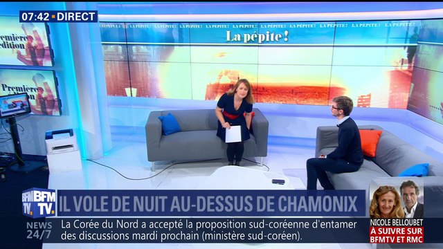 Un speed rider français vole de nuit au-dessus de Chamonix