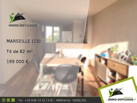 T4 A vendre Marseille 82m2 - 199 000 Euros