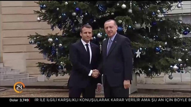 Cumhurbaşkanı Erdoğan, Macron ile görüşmek üzere Élysée Sarayı'nda
