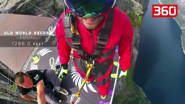 Video Ekstreme/ Hidhet me litar nga maja e malit për të thyer rekordin botëror