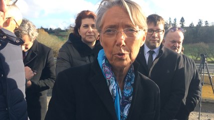 Visite de la ministre Elisabeth Borne sur le chantier de la RN164