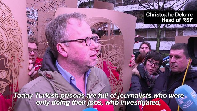 Erdogan in France, RSF protests jailing of Turkish journalists
