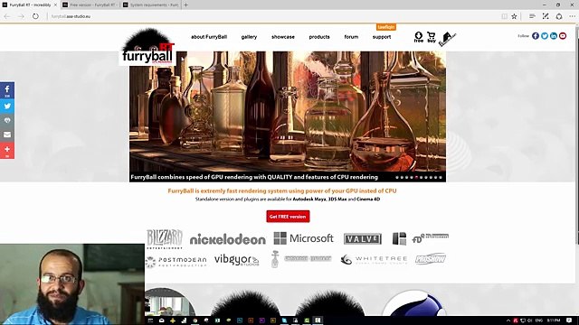 رندر على كرت الجرافيك تجربة أحد ألجي بي يو رندررز - Furryball Rt GPU Renderer