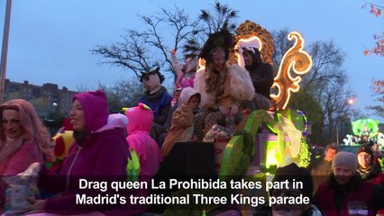 Drag queen stars in Madrid Epiphany parade