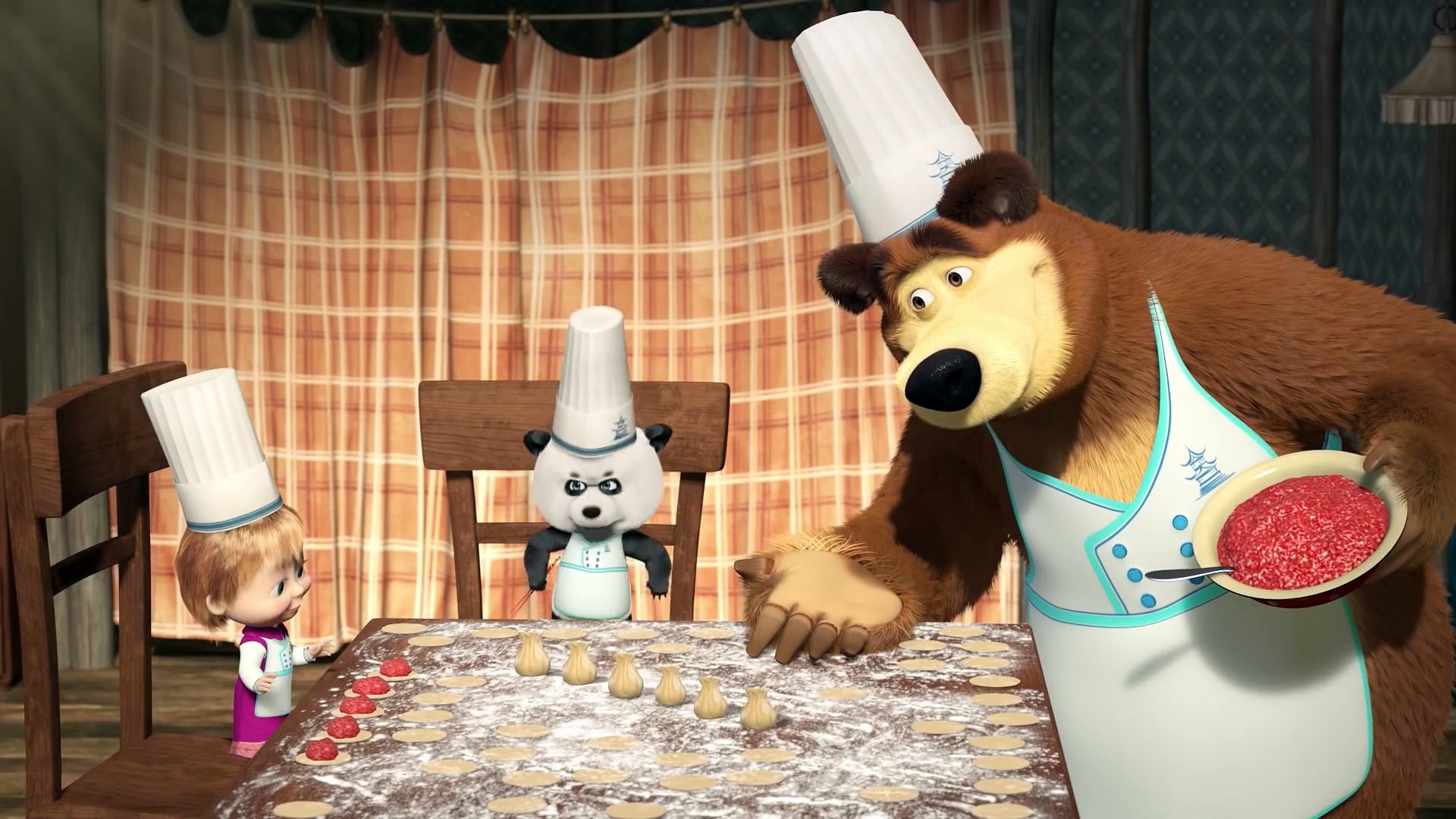 Masha Et Michka Bon Appetit Miam En Petrissant Les Vontons Video Dailymotion