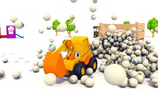 Games for kids and car cartoon. Excavator Max and carousel. Learn Engl