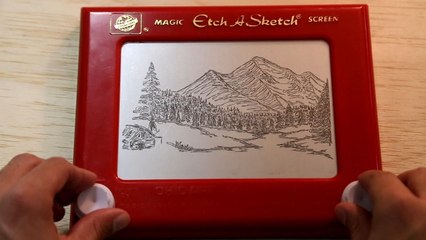 Un paysage dessiné à l'écran magique