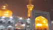 Beautiful view of Snow falling in the Holy Shrine of Imam Ali Raza (as) Mashhad, Iran.