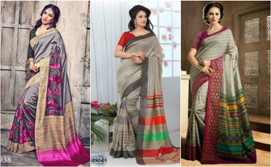 Télécharger la video: Exclusive Grey Bhagalpuri Silk Sarees For Women 2018