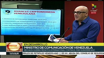 Rodríguez destaca avances en el lanzamiento de la criptomoneda Petro