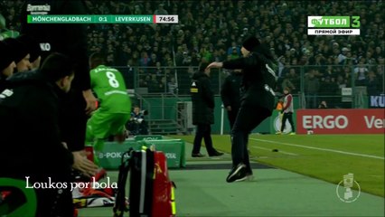 Heiko Herrlich simulação de agressão do treinador do Leverkusen