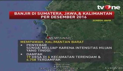 Banjir di Sumatera, Jawa dan Kalimantan Per Desember 2016