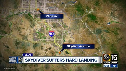 Download Video: Skydiver injured after parachute malfunction at Skydive Arizona