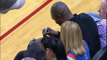 Rockets Fan Catches Hakeem-Autographed Ball, Gives to Kid