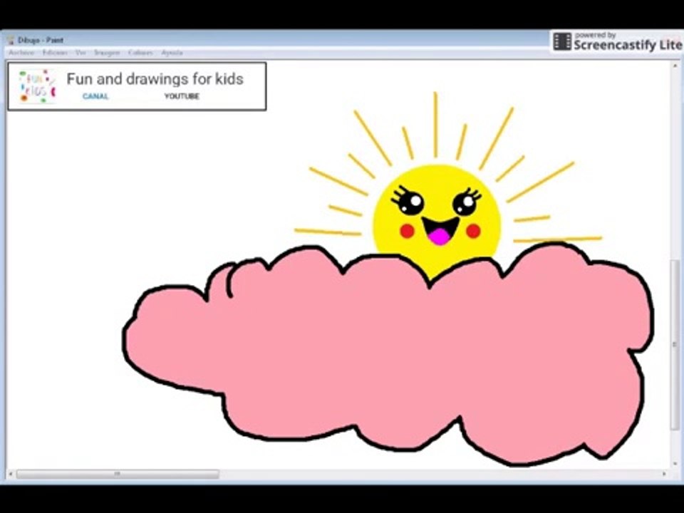 How to draw a kawaii cloud and sun - with song