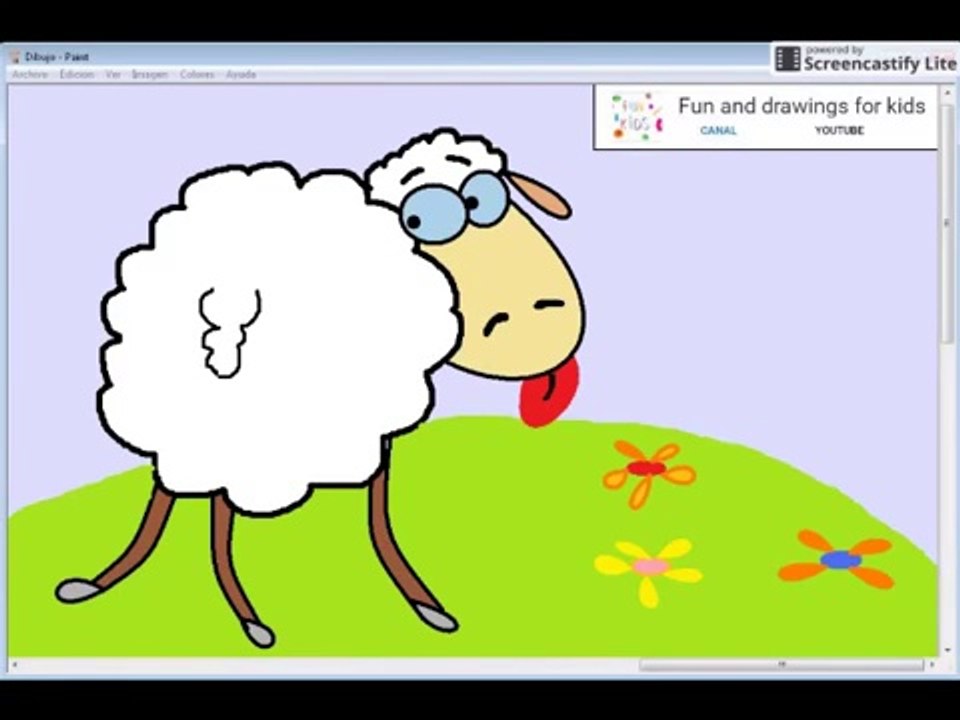 Dibujo de ovejita divertida para ninos con cancion