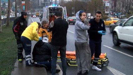 Şişli’de kaza geçiren motosikletli acı içinde kıvrandı