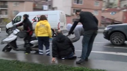 Şişli'de Kaza Geçiren Motosikletli Acı İçinde Kıvrandı
